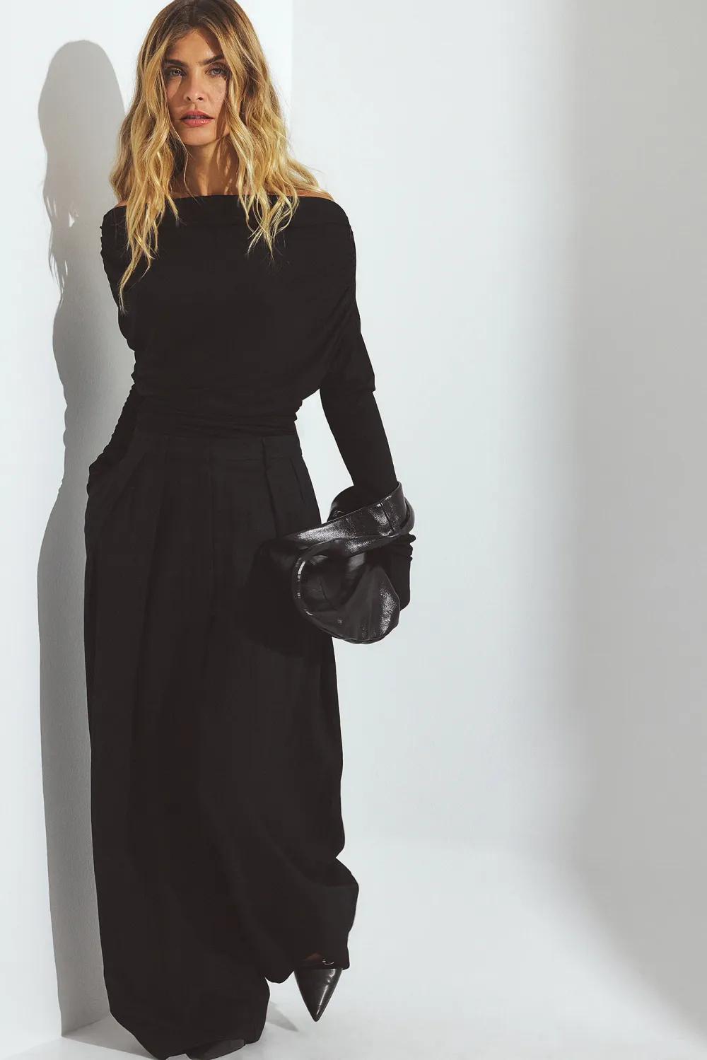 Soft Line Long Sleeve Draped Top