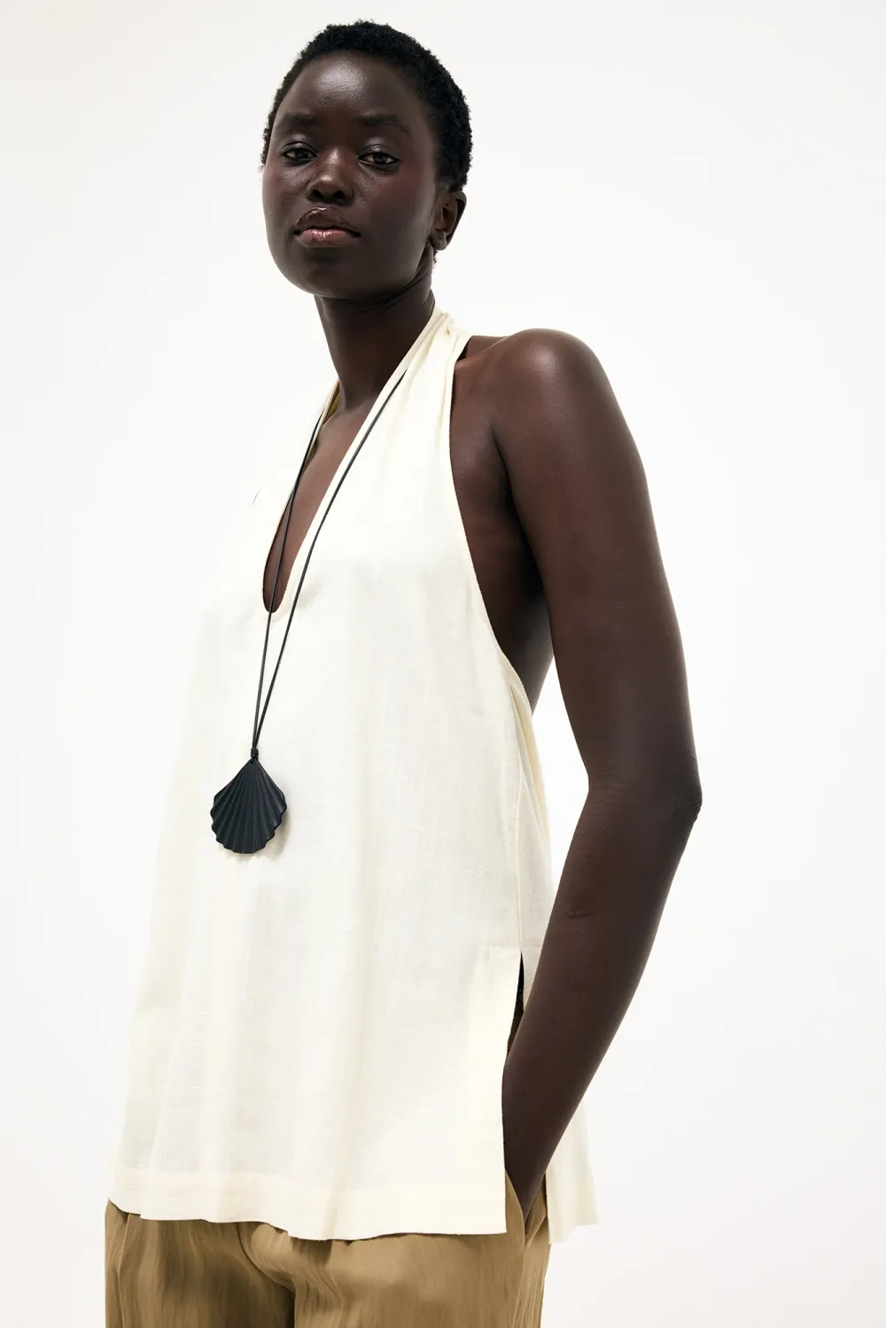 Scoop Neck Halterneck Top - 2