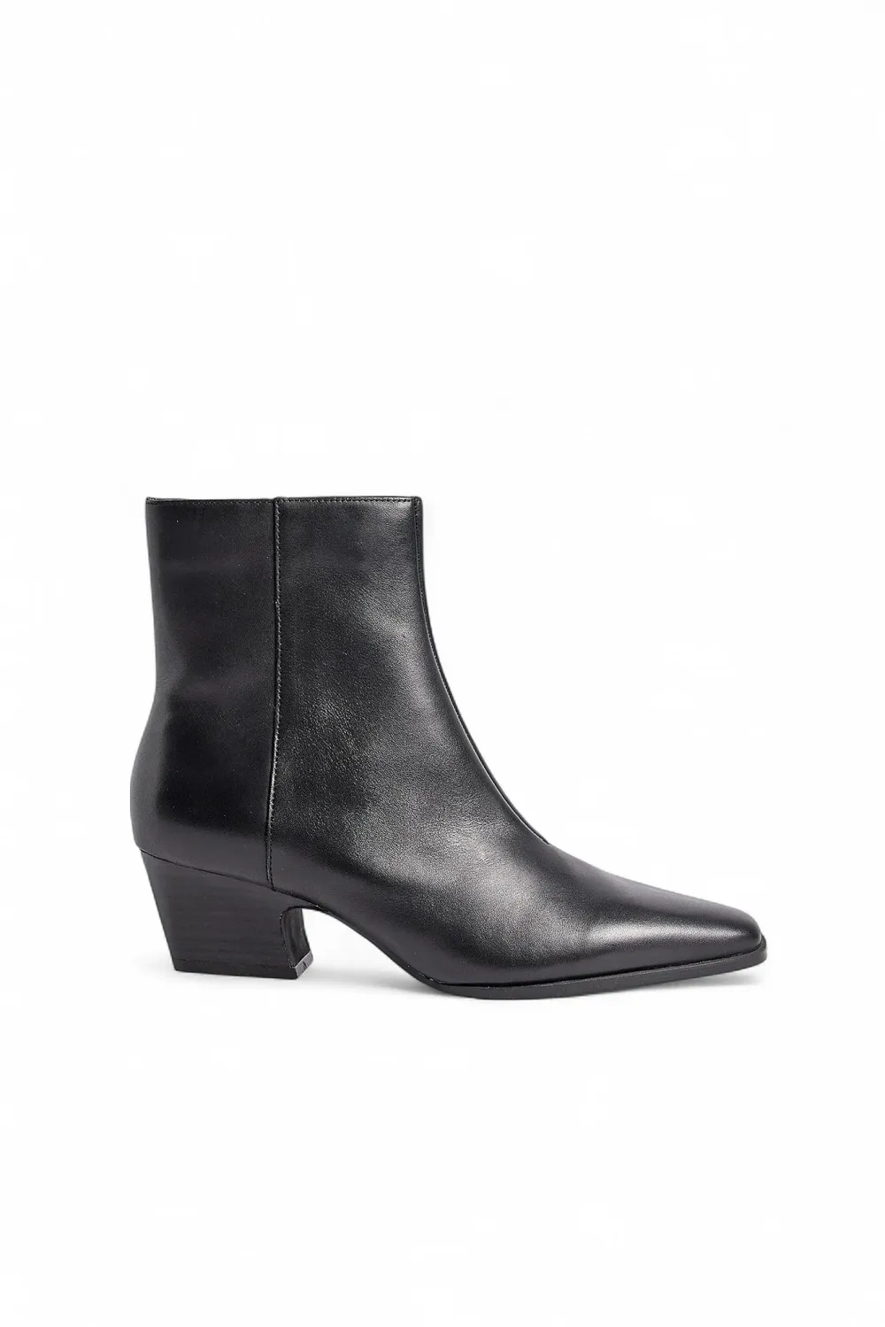 Leather Block Heel Ankle Boots
