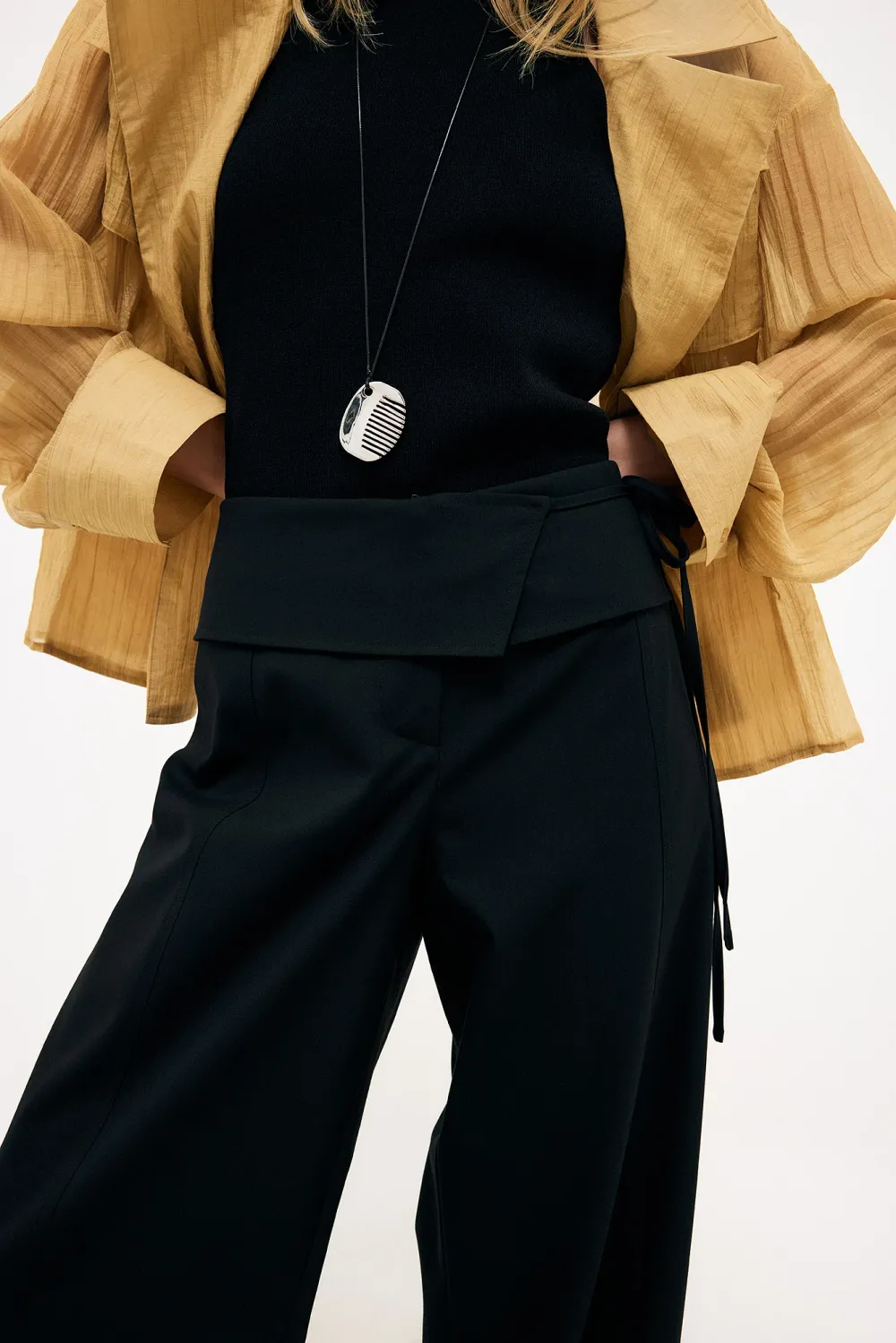 Folded Waistband Pants