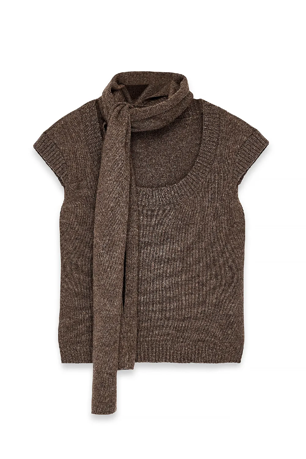 Knitted Wool Scarf Detail Top - 4