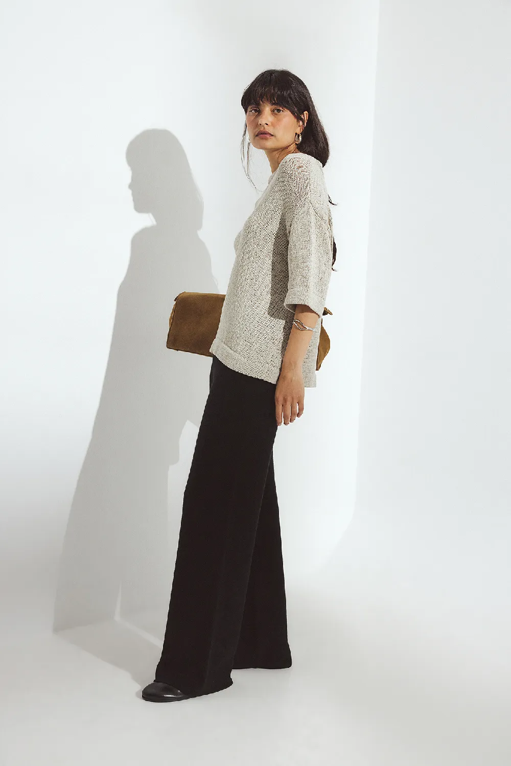 Knitted Wool Blend Trousers
