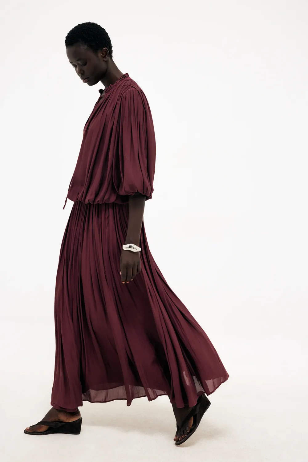 Gathered Volume Maxi Skirt