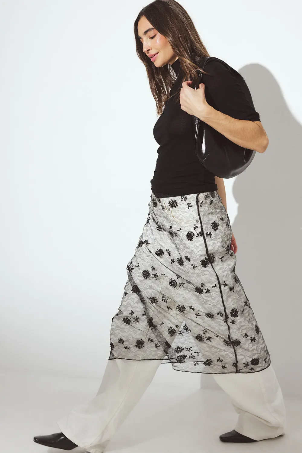 Transparent Maxi Sequin Skirt