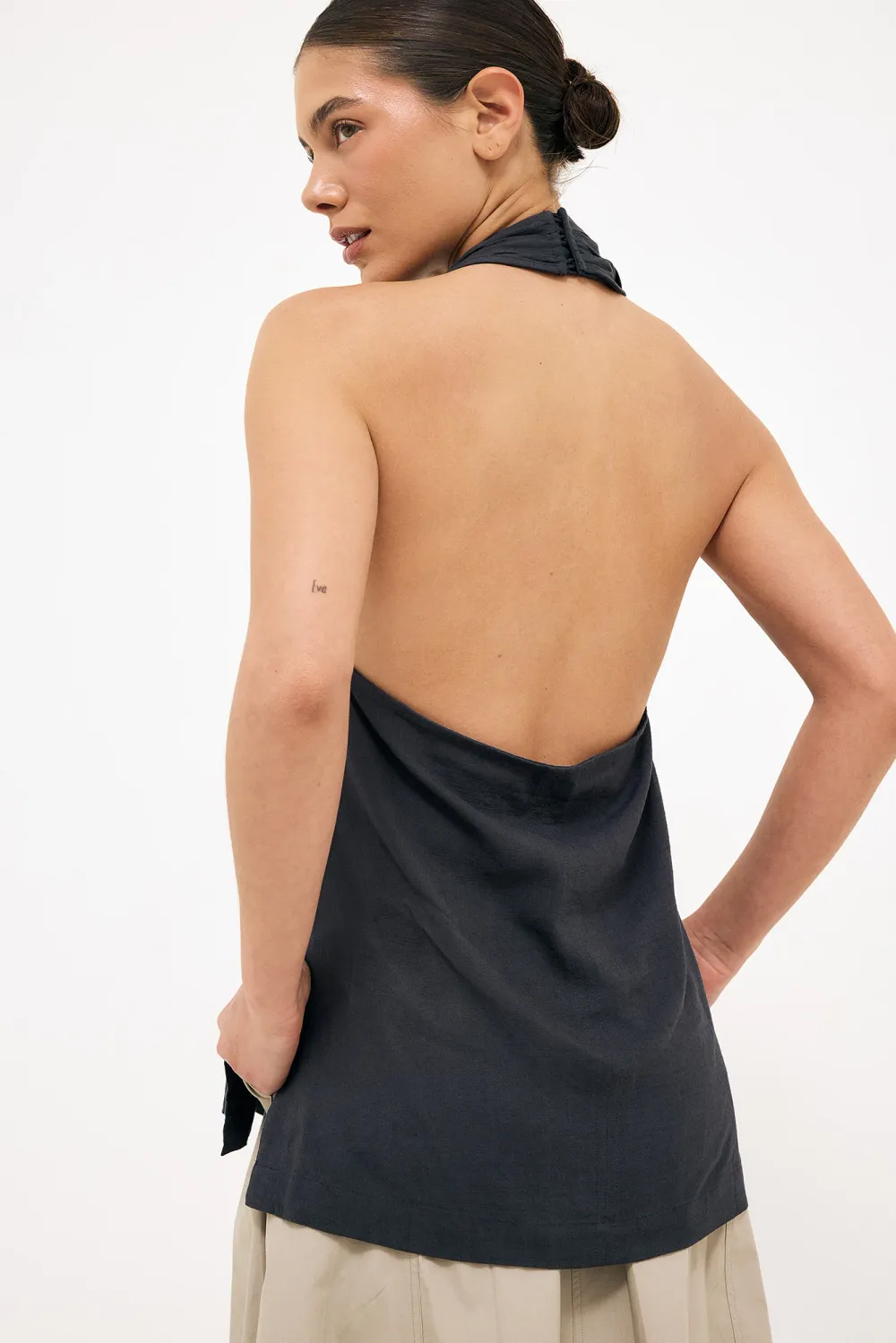 Scoop Neck Halterneck Top