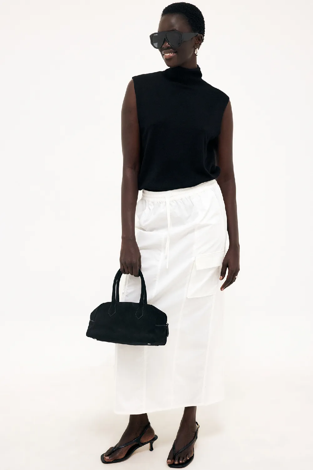 Cargo Cotton Maxi Skirt