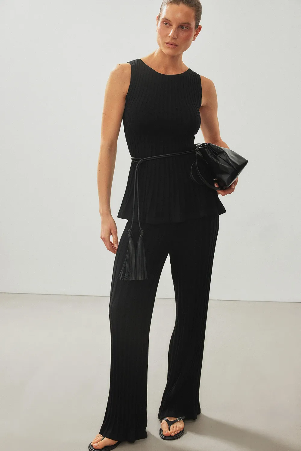 Knitted Ribbed Trousers