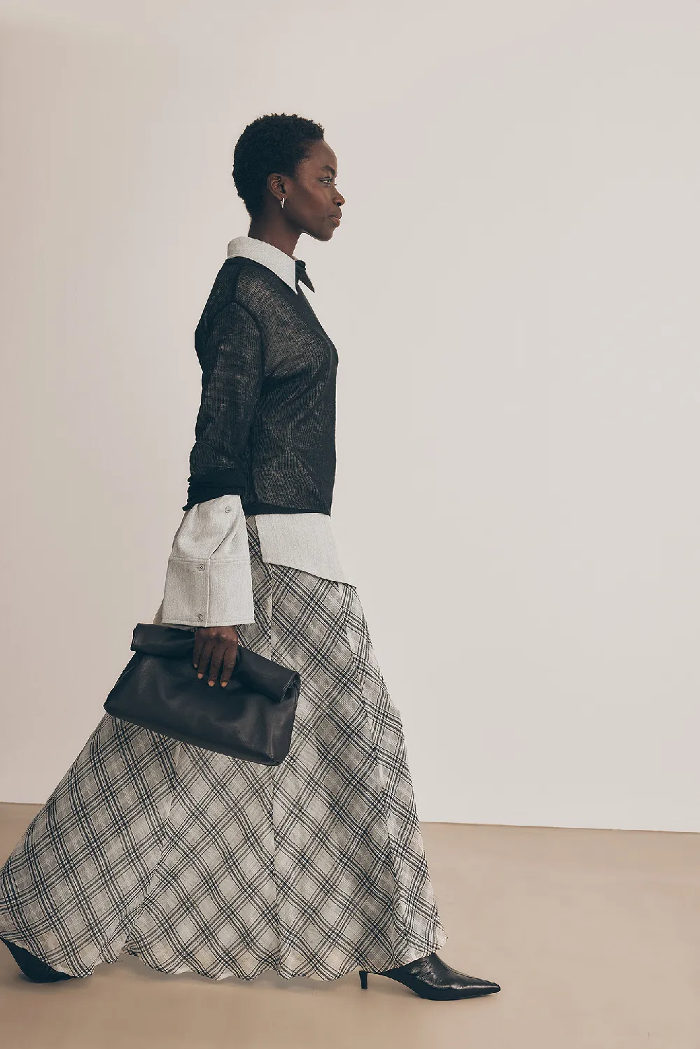 Maxi Checked Skirt