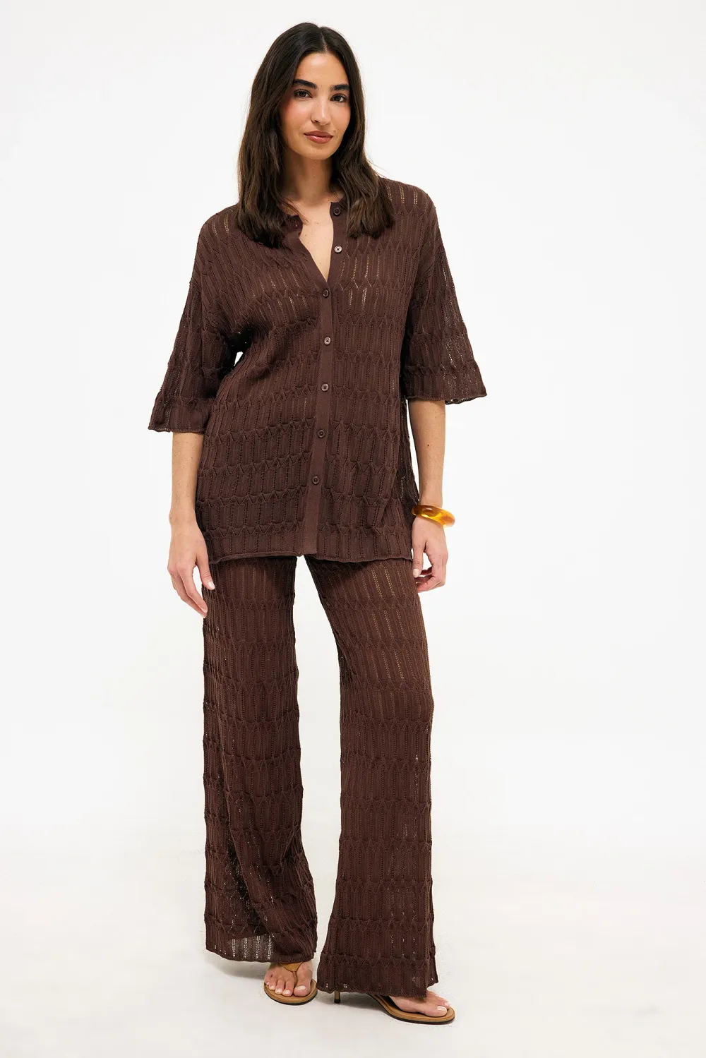 Knitted Pointelle Trousers