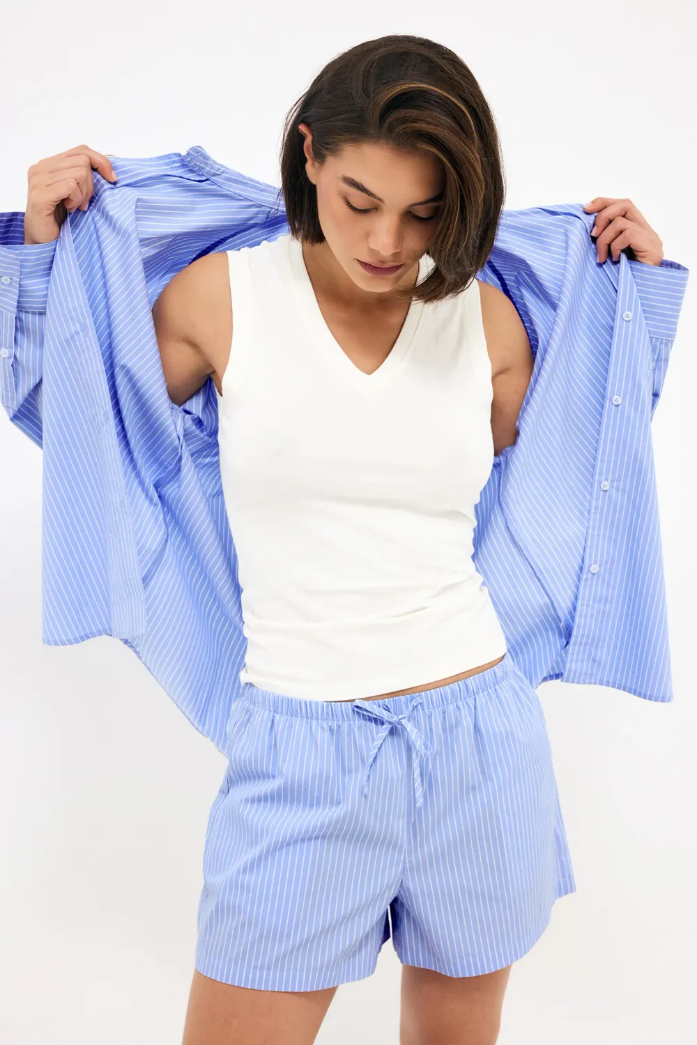 Elastic Waist Cotton Shorts