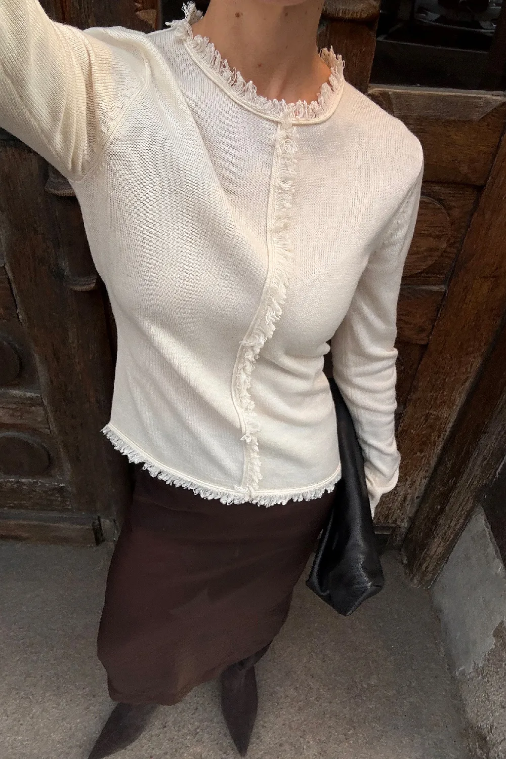 Knitted Fringe Detail Top