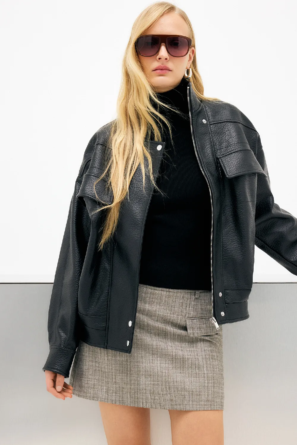 Mini Skirt with Flap Pockets