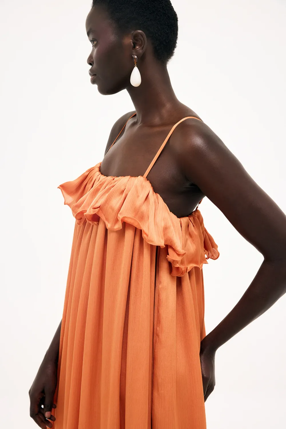 Ruffle Volume Maxi Dress