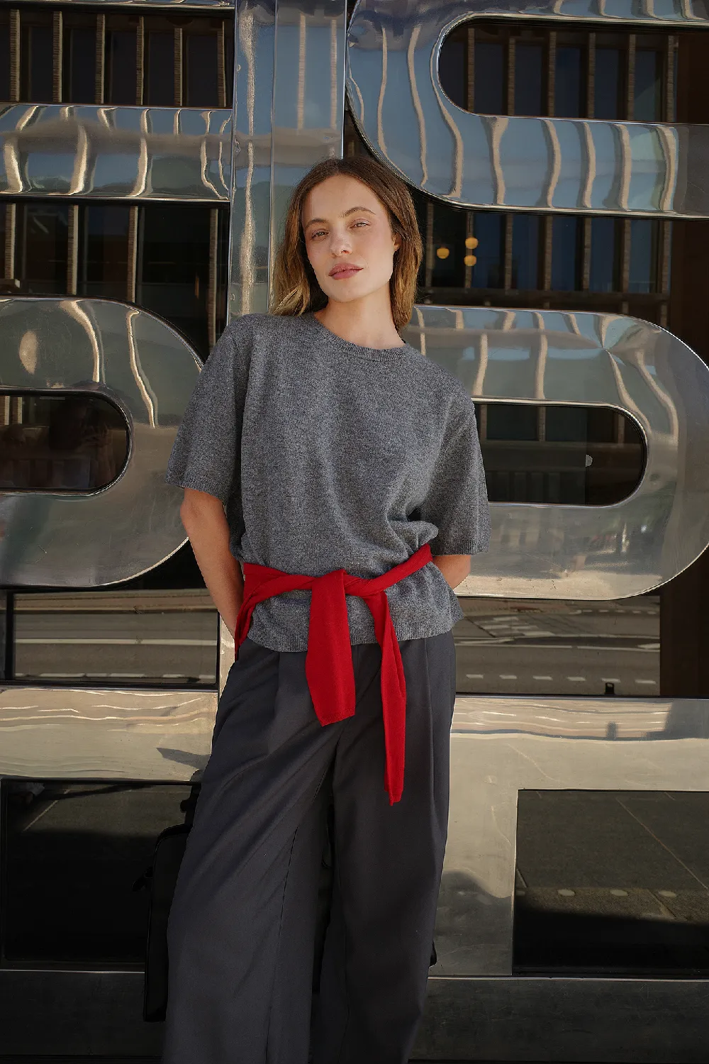 Knitted Wool Short Sleeve Top