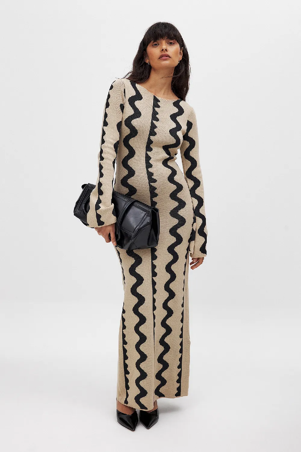 Jacquard Knitted Maxi Dress