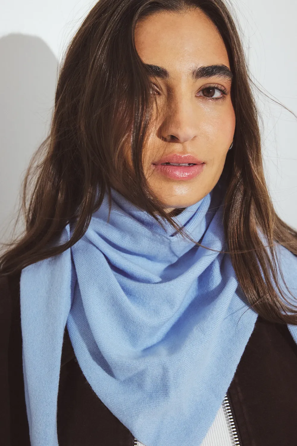 Wool Knitted Triangle Scarf