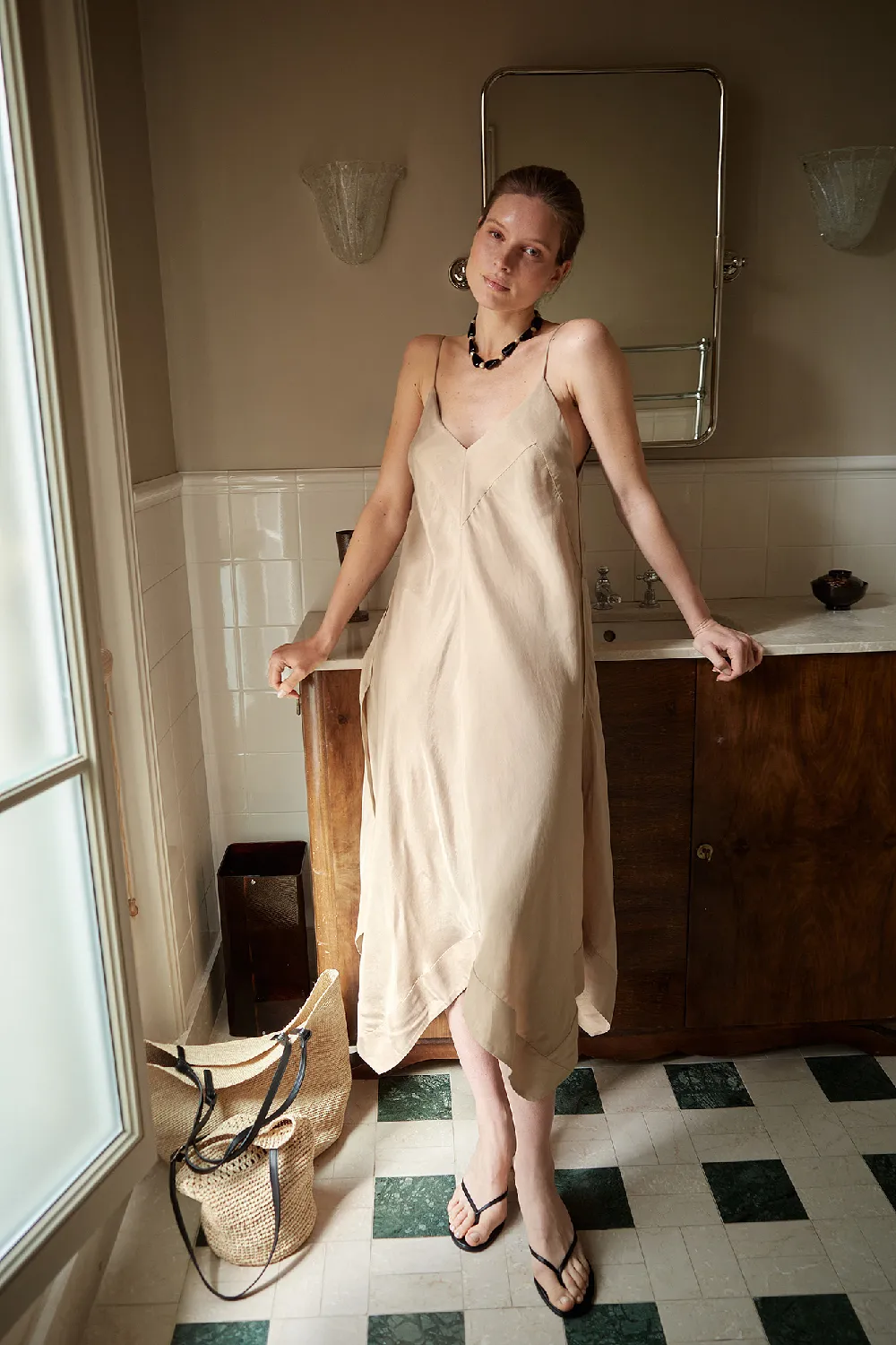 Panel Detail Midi Dress
