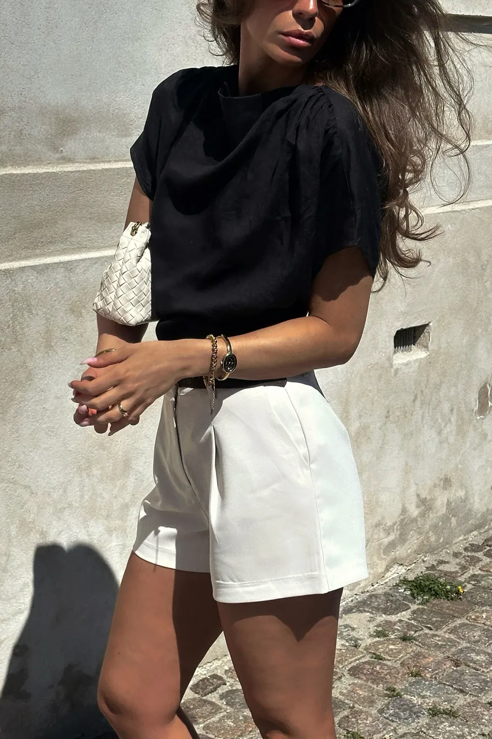 Ramie Blend Draped Top