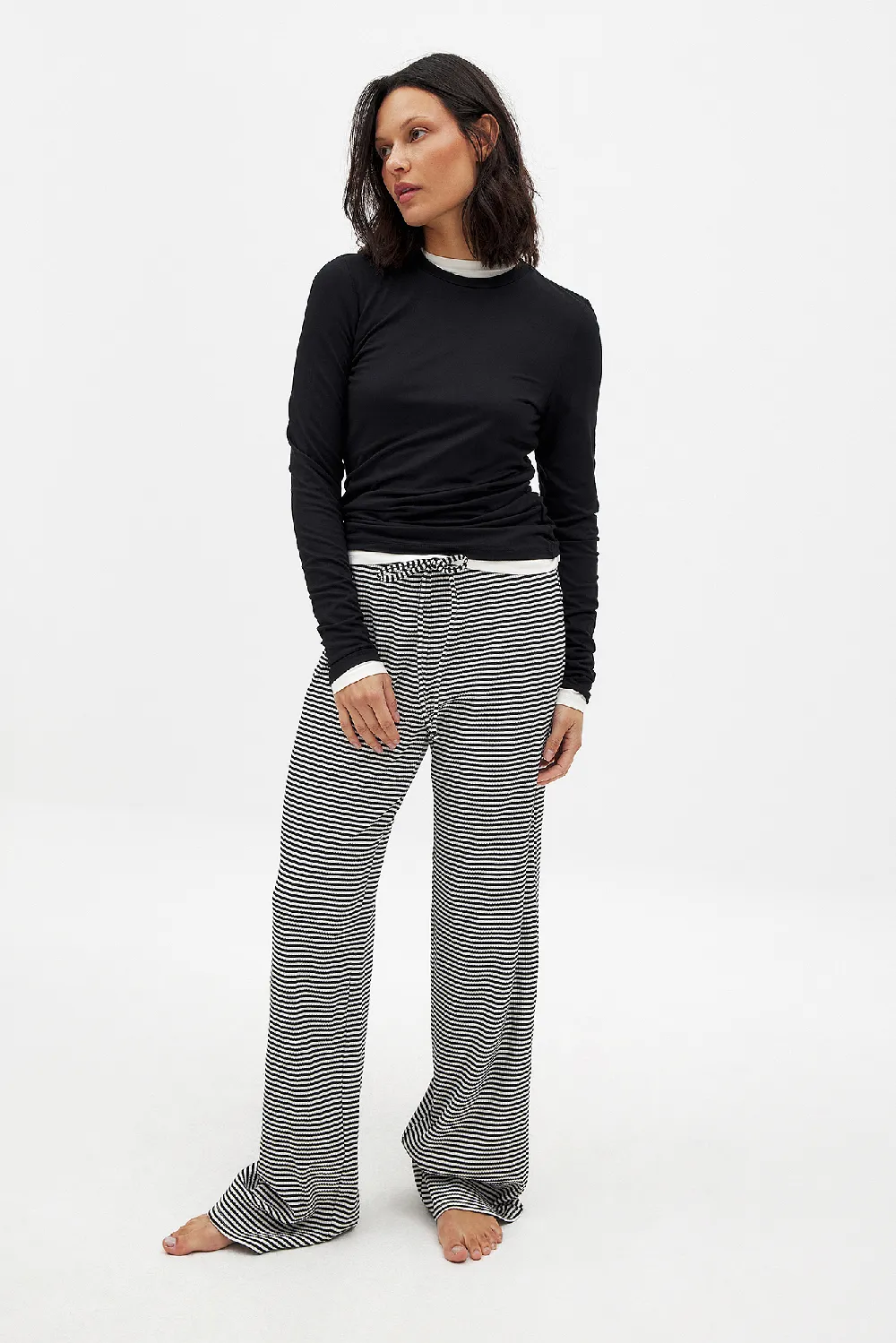 Striped Ribbed Trousers