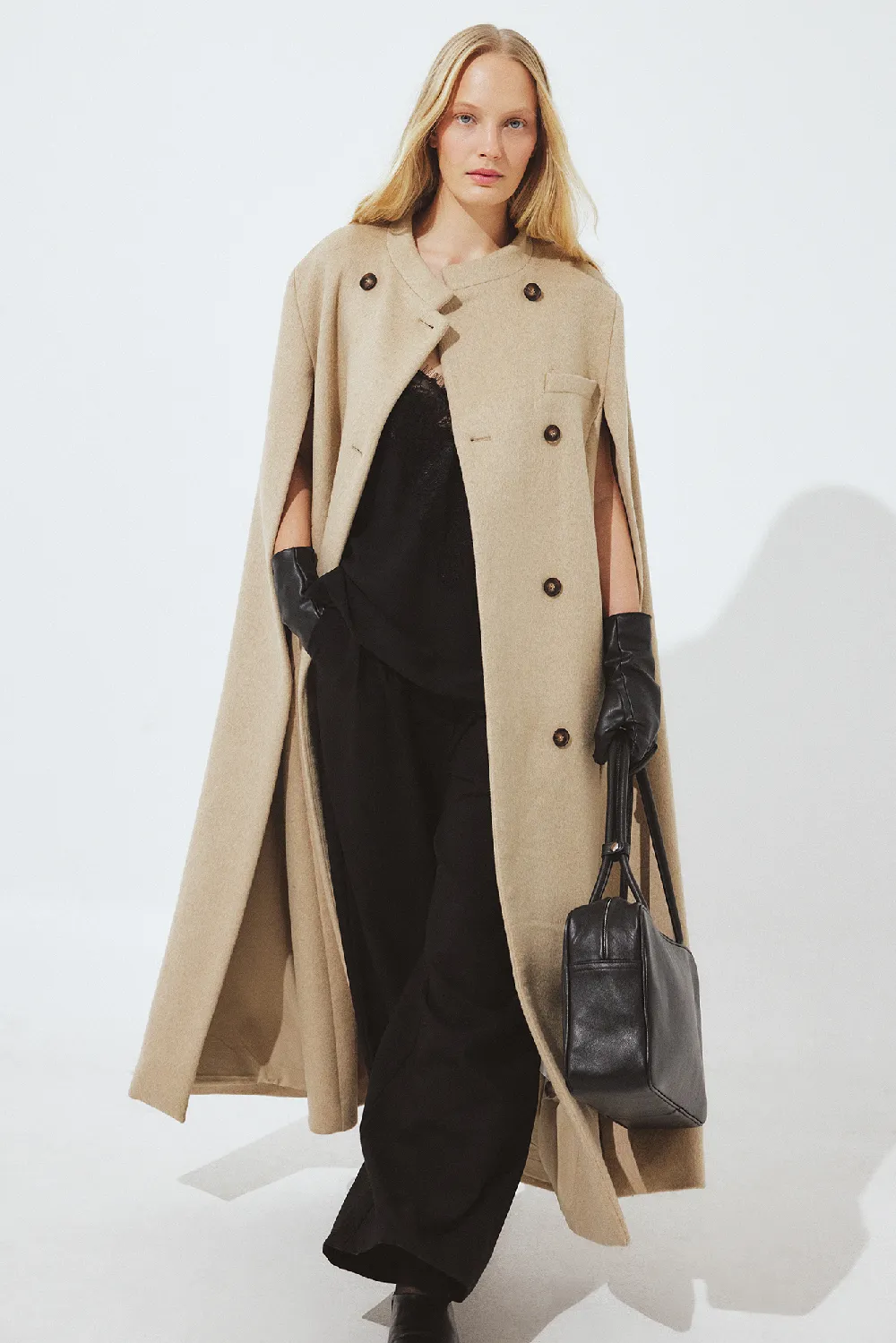 Long Wool Blend Coat - 3