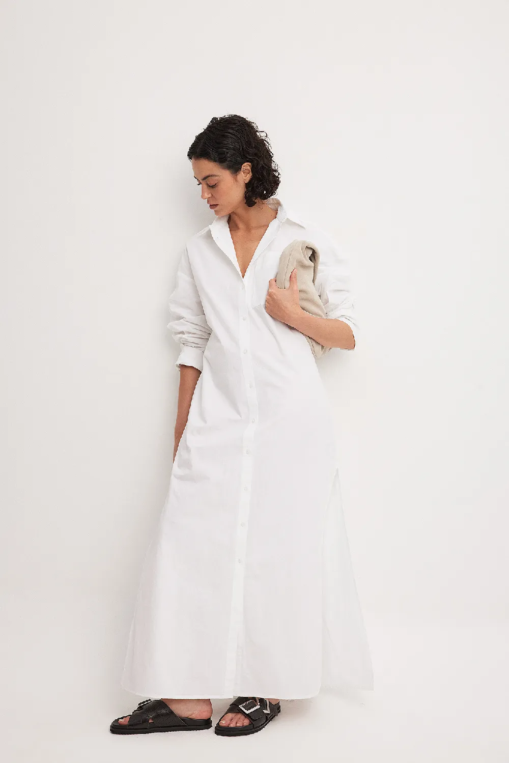 Cotton Maxi Shirt Dress
