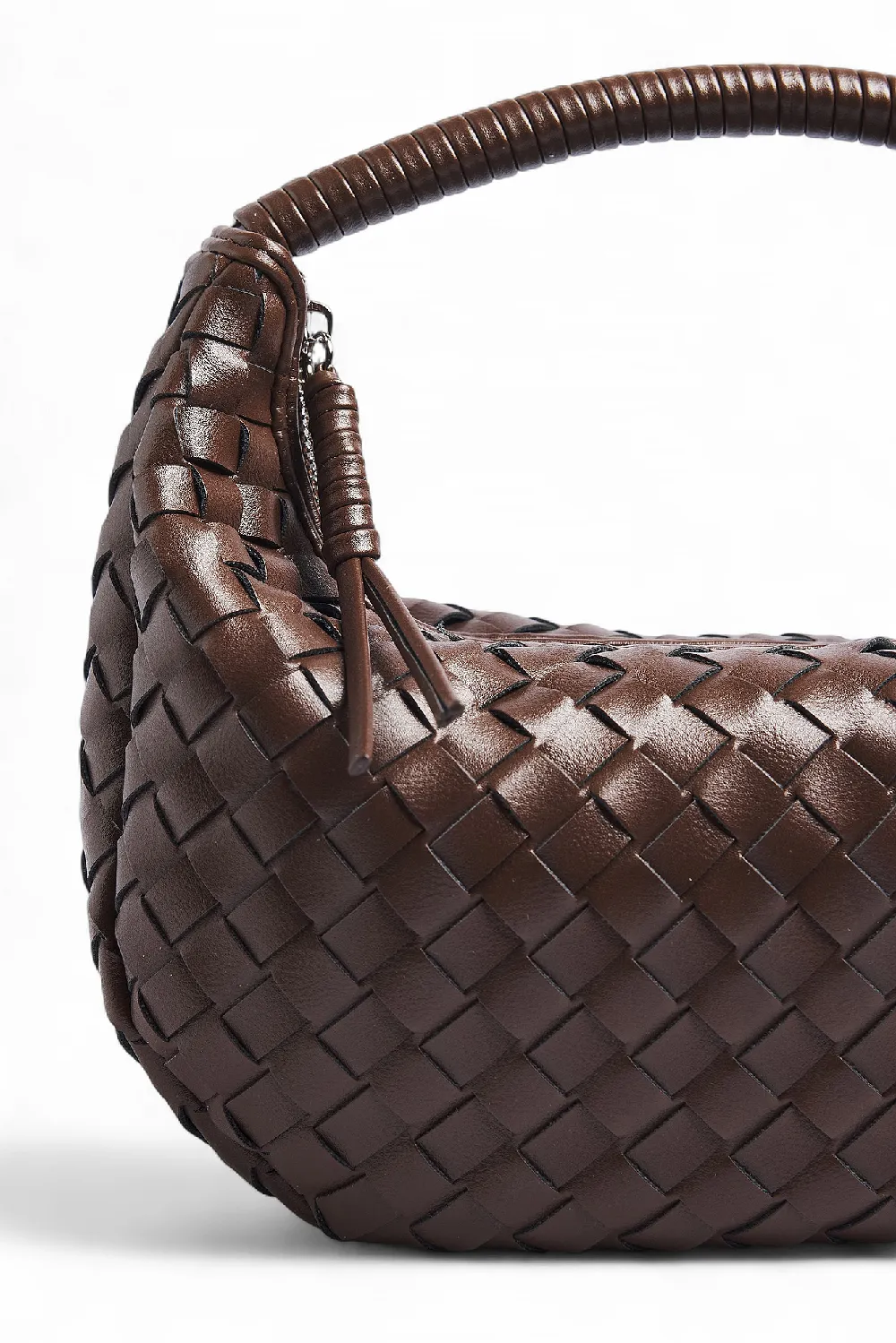 Wrapped Handle Woven Handbag - 3