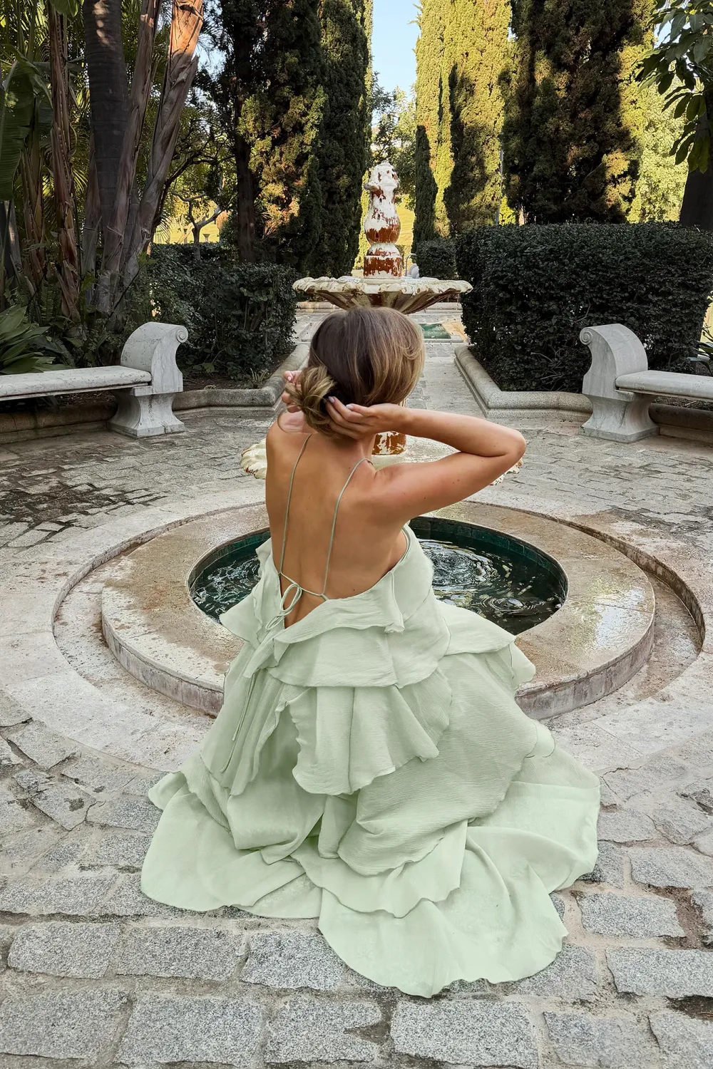 Flounce Detail Maxi Dress