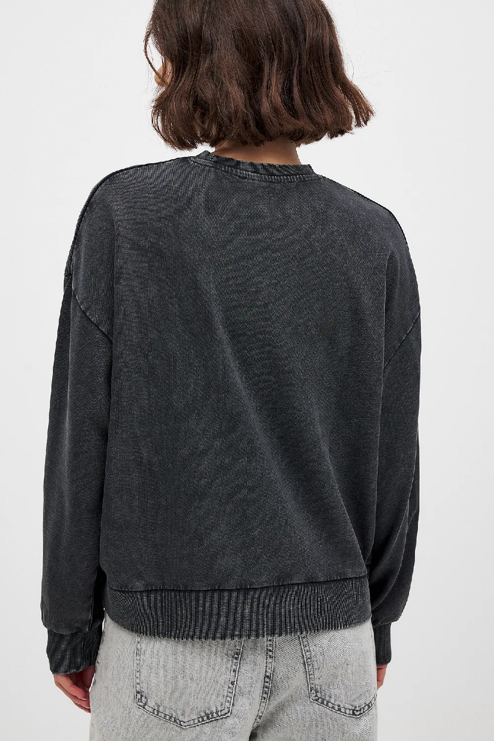 Oversized Acid Wash Sweater - 2
