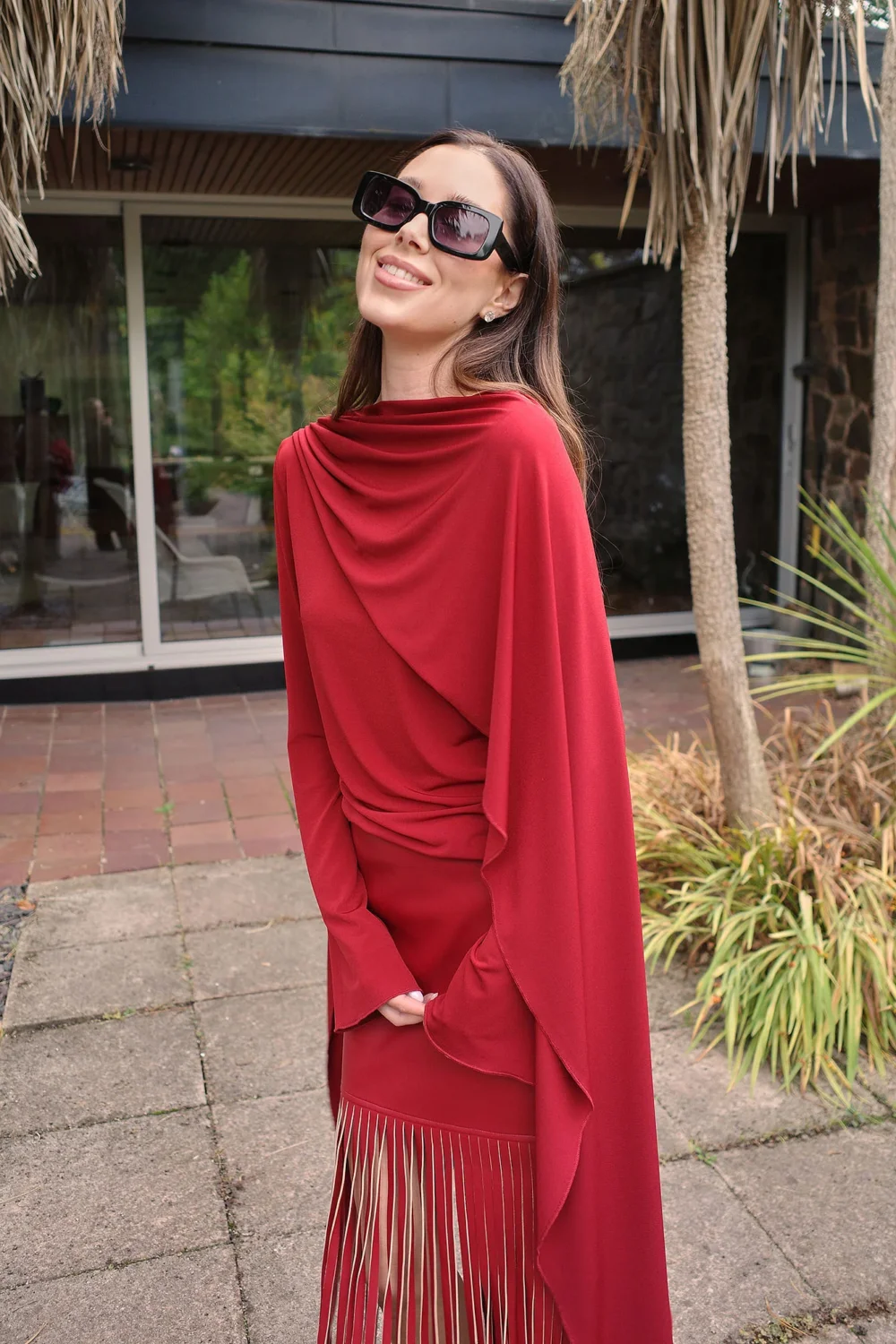 Scarf Detail Jersey Top