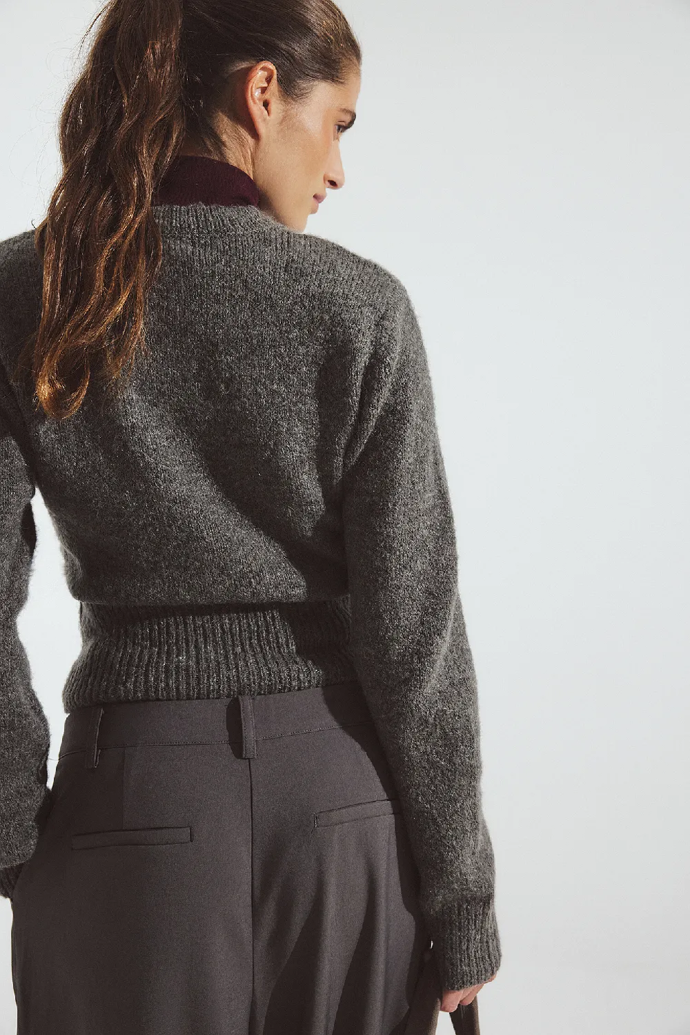 Knitted Wool Blend Cardigan - 3