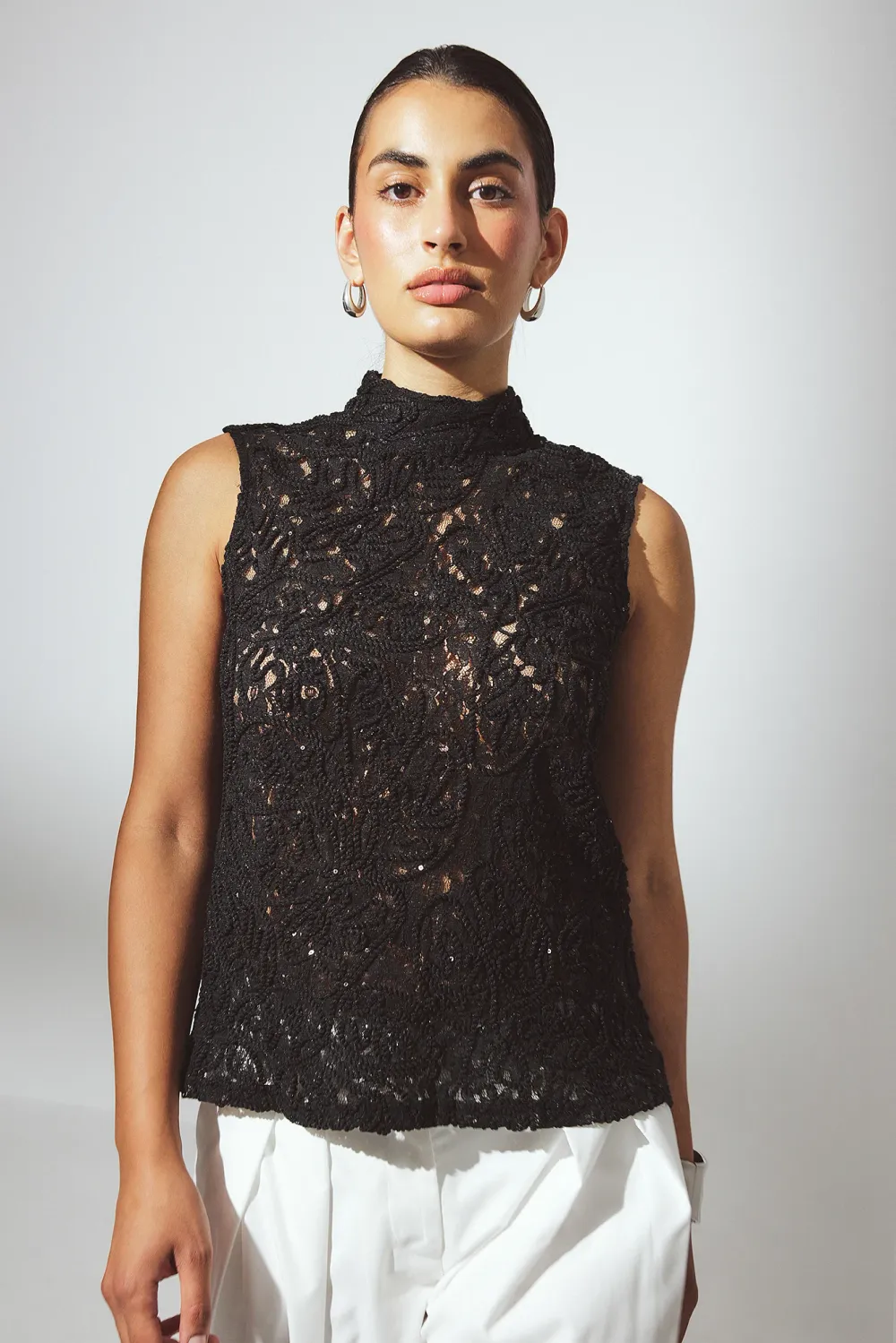 Sleeveless Lace Top