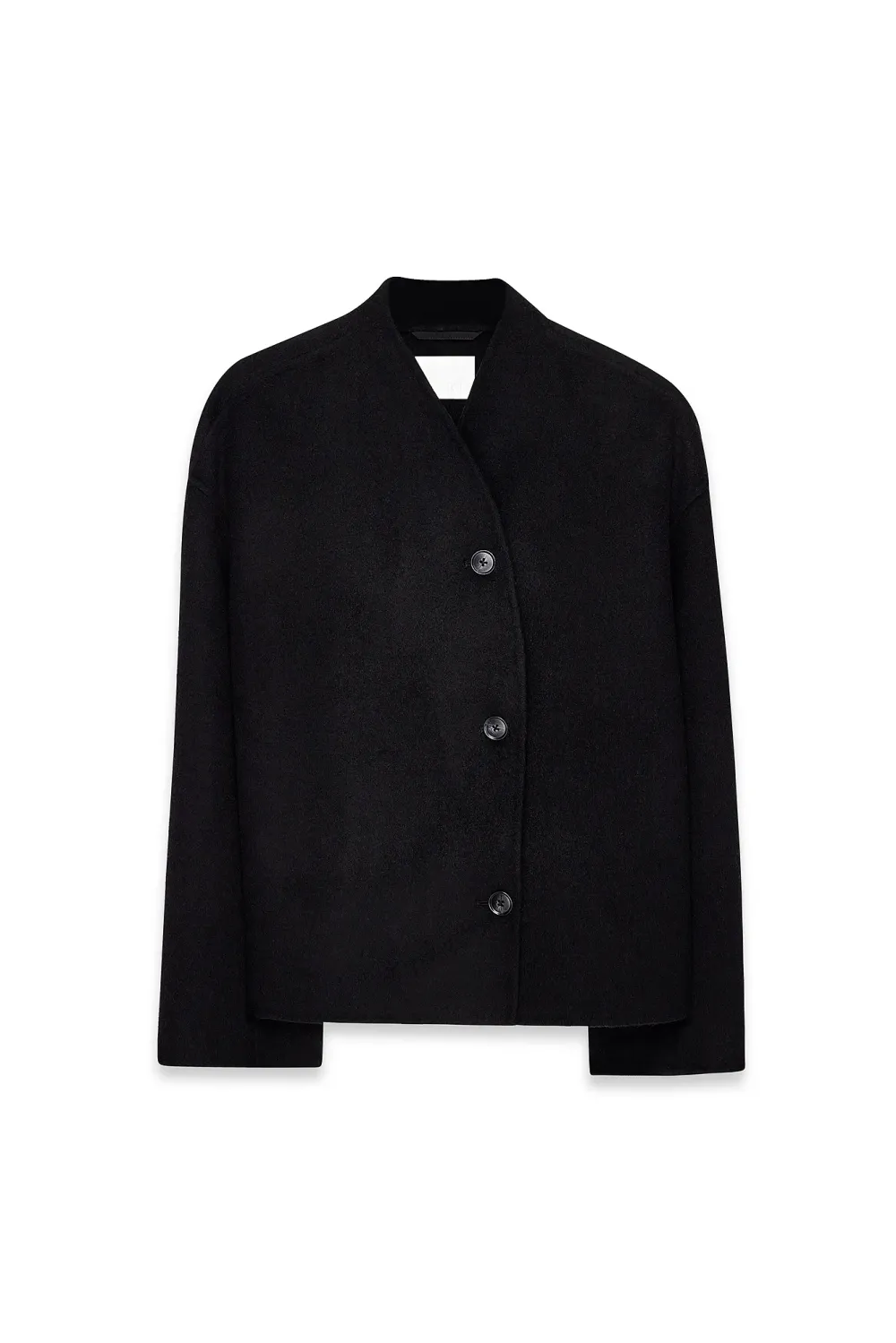 Wool Blend High Neck Short Coat - 4