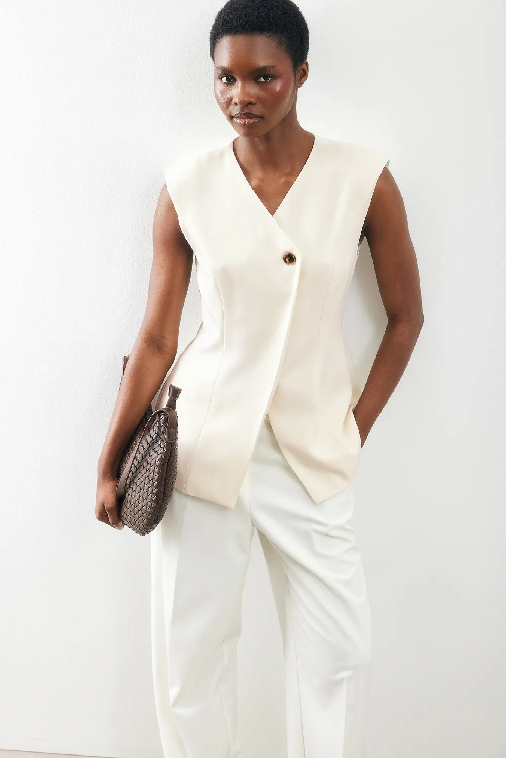 Tailored Button Vest