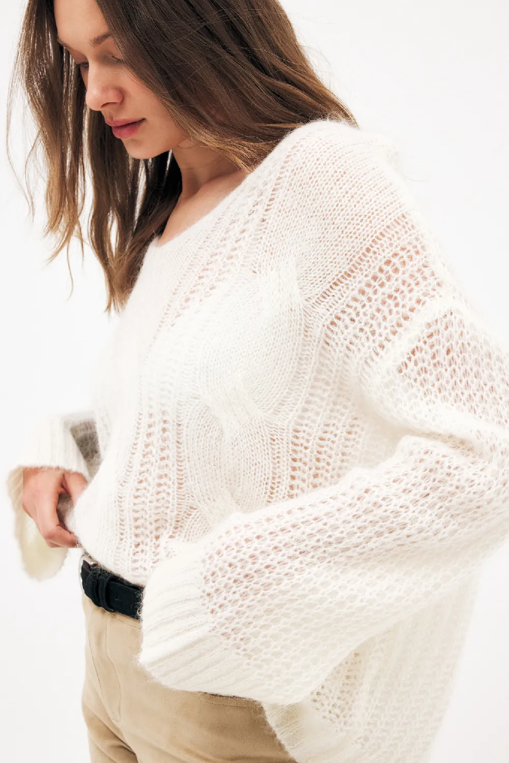 Knitted Mohair Blend Sweater - 2