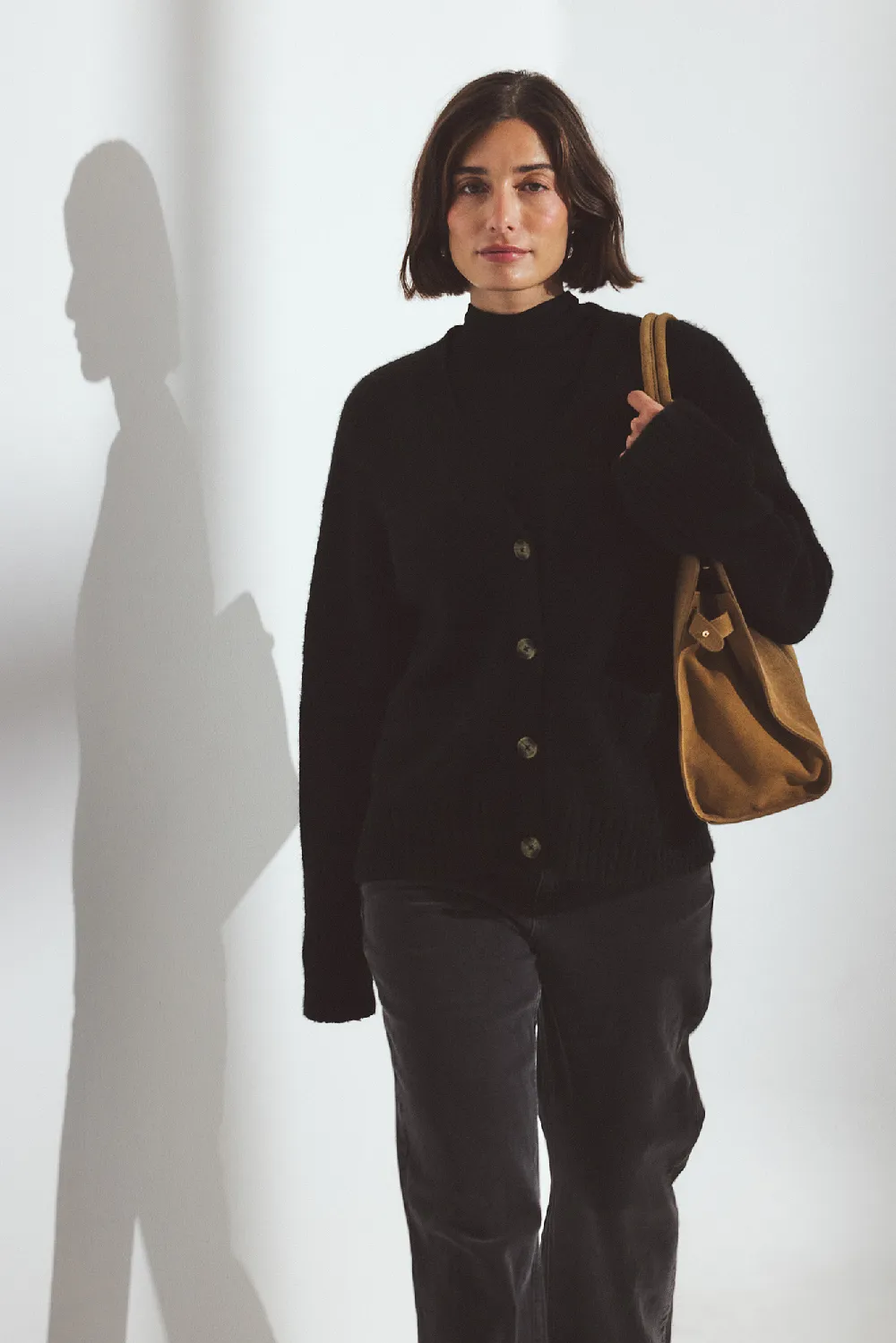 Knitted Wool Blend Cardigan - 3
