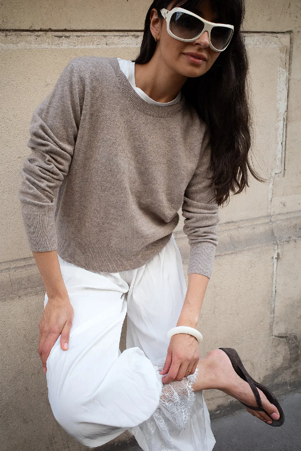 Knitted Cashmere Round Neck Sweater