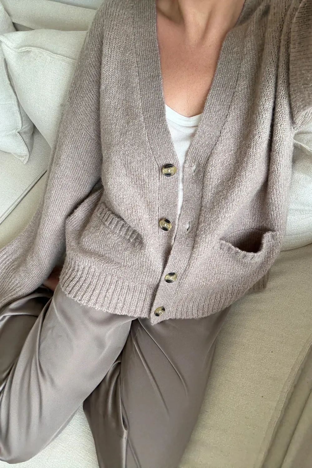 Knitted Wool Blend Cardigan - 4