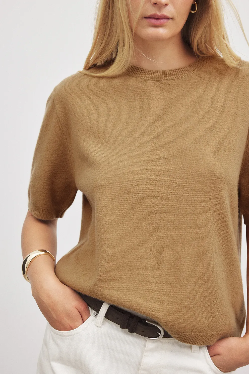 Knitted Wool Short Sleeve Top