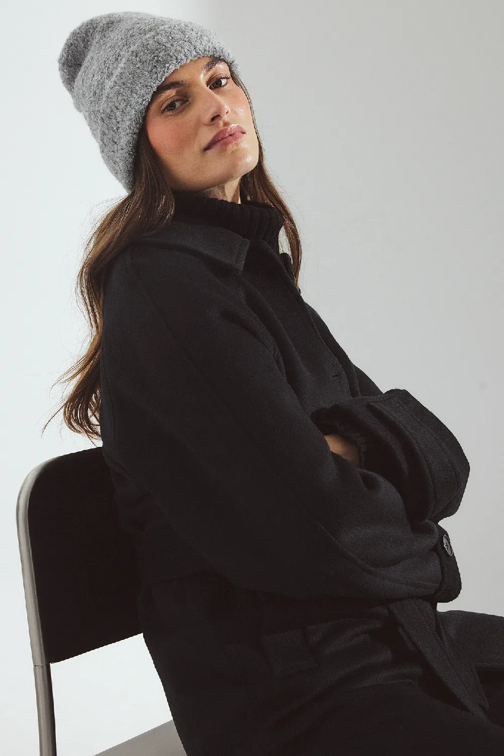 Knitted Bouclé Look Beanie