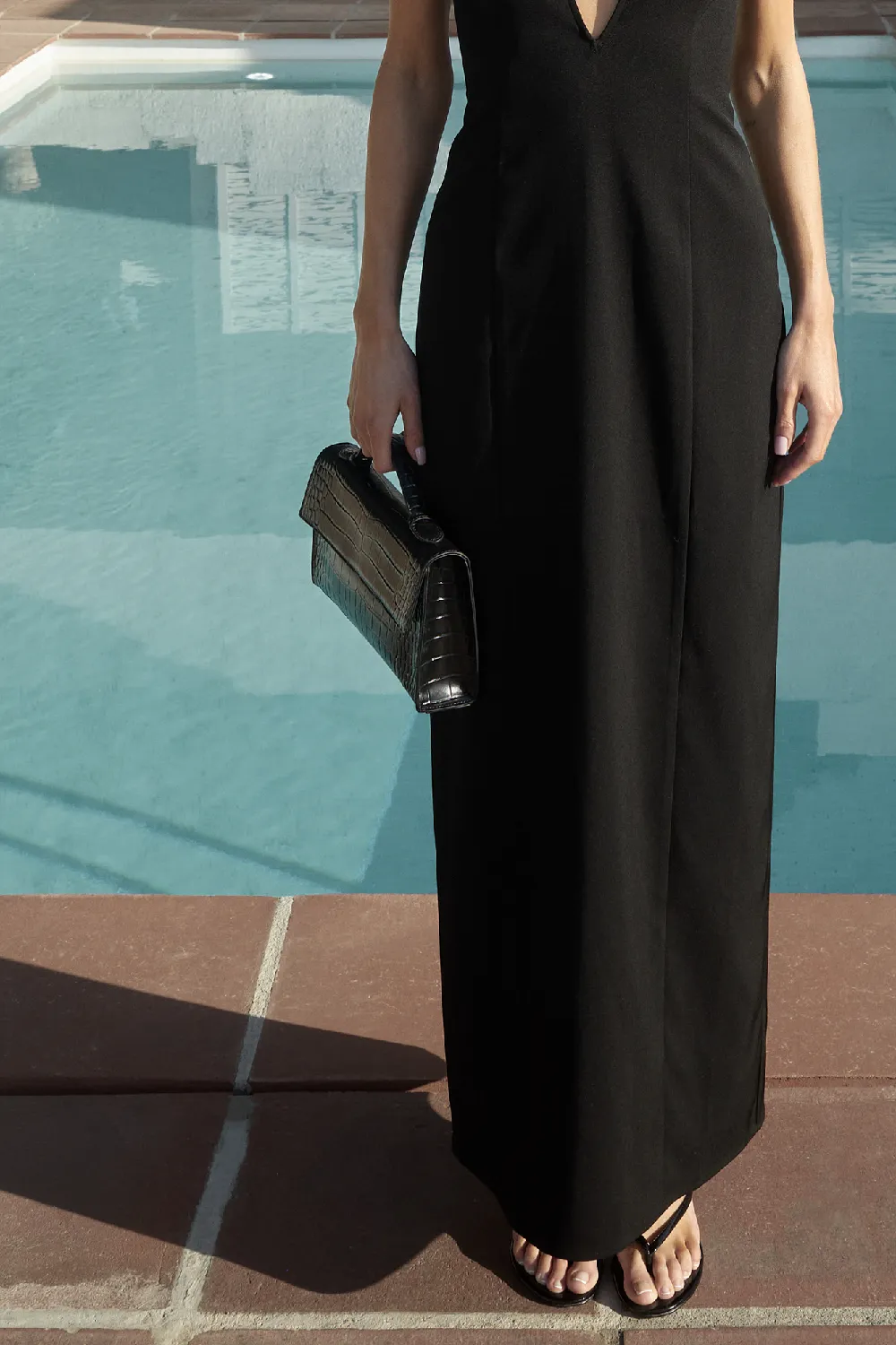 Leather Bag with croco details