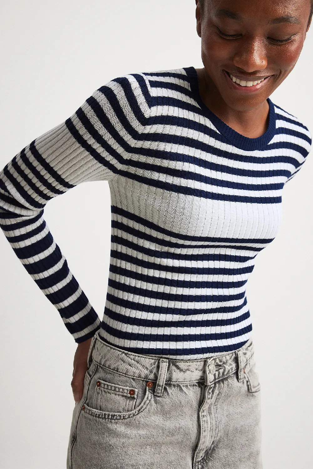 Fine Knitted Striped Sweater