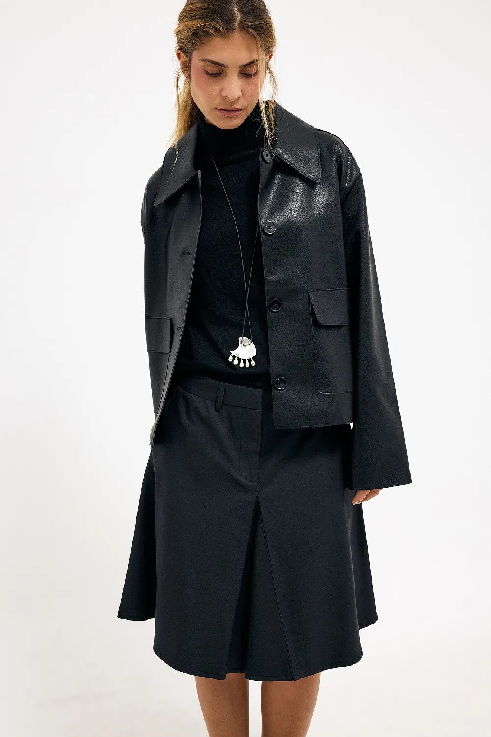 Tailored Knee Length Midi Skirt