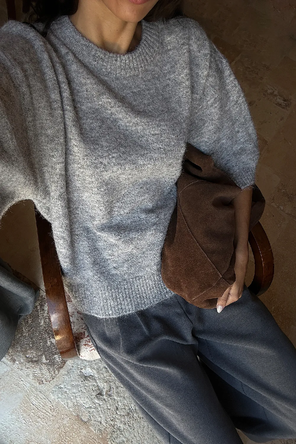 Knitted Short Sleeve Sweater - 4