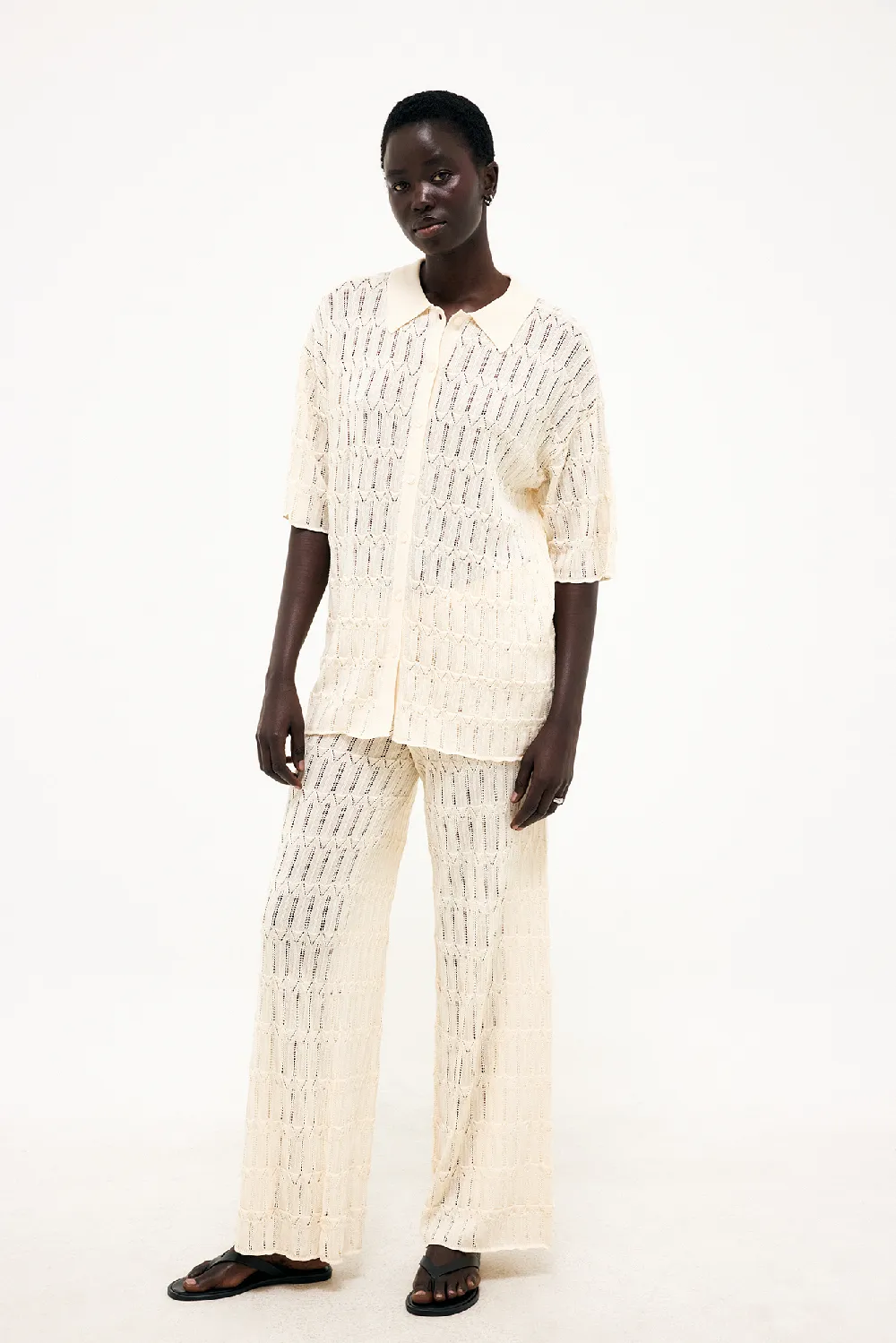 Knitted Pointelle Trousers