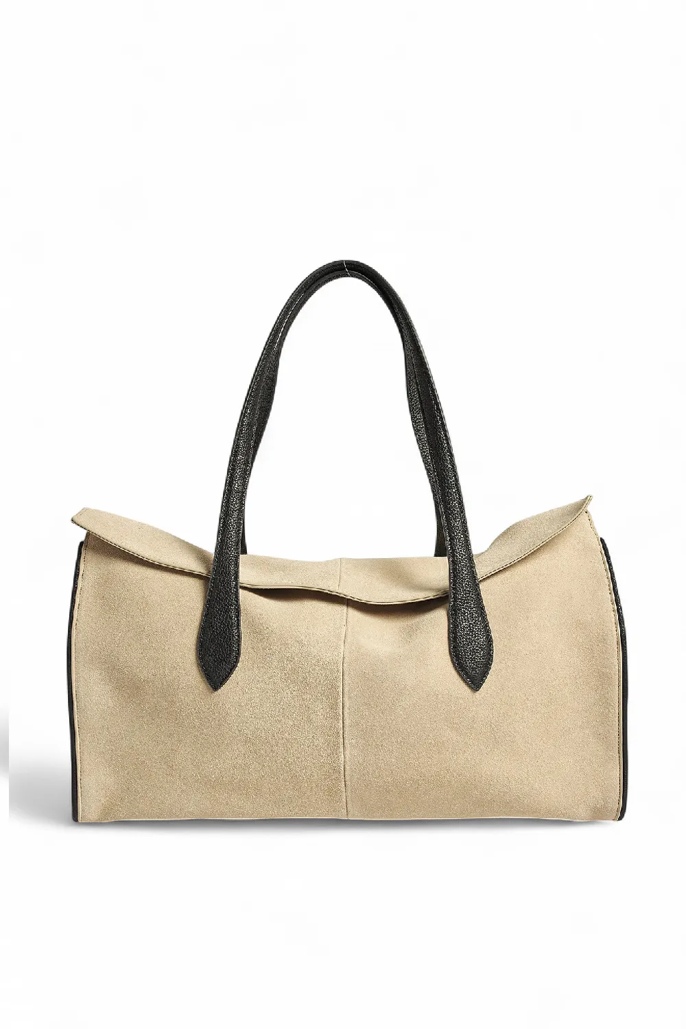 Suede Contrast Tote Bag