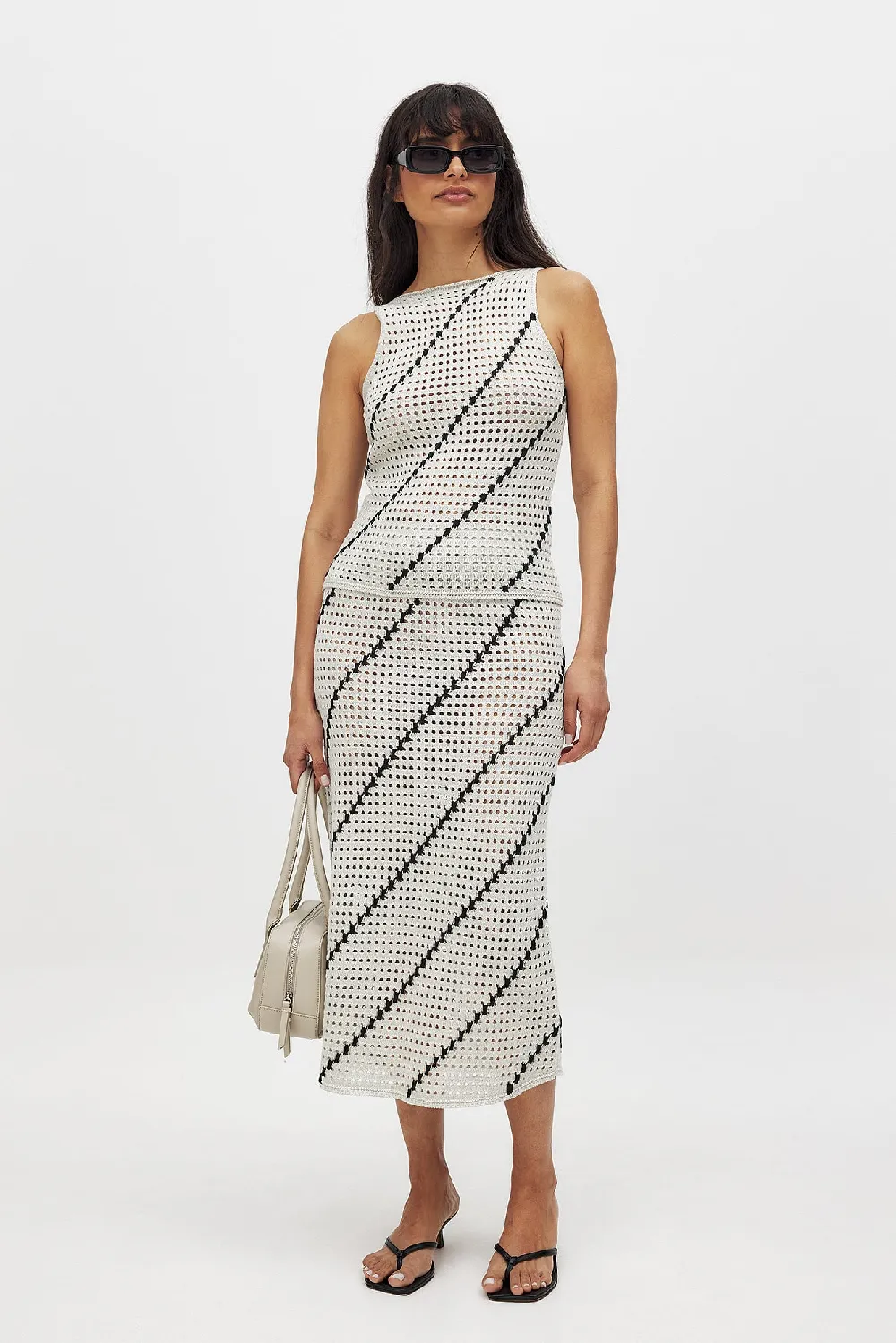 Crochet Knitted Midi Skirt