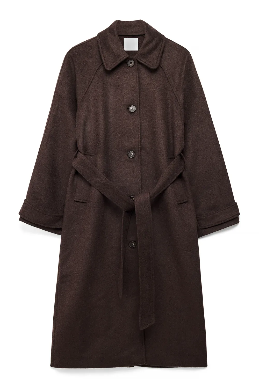 Oversized Raglan Sleeve Wool Blend Coat - 5