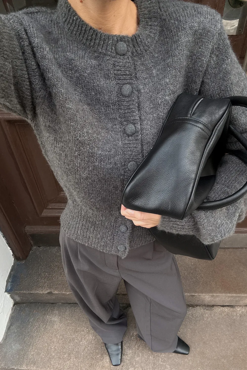 Knitted Wool Blend Cardigan