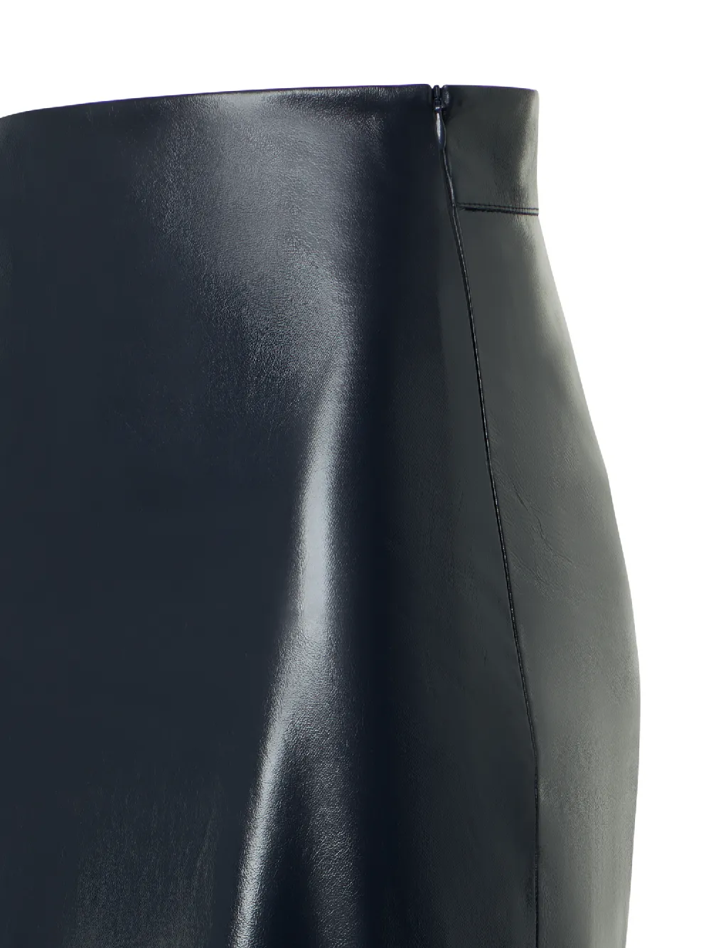 Lacquered Nappa Leather Midi Pencil Skirt - 3