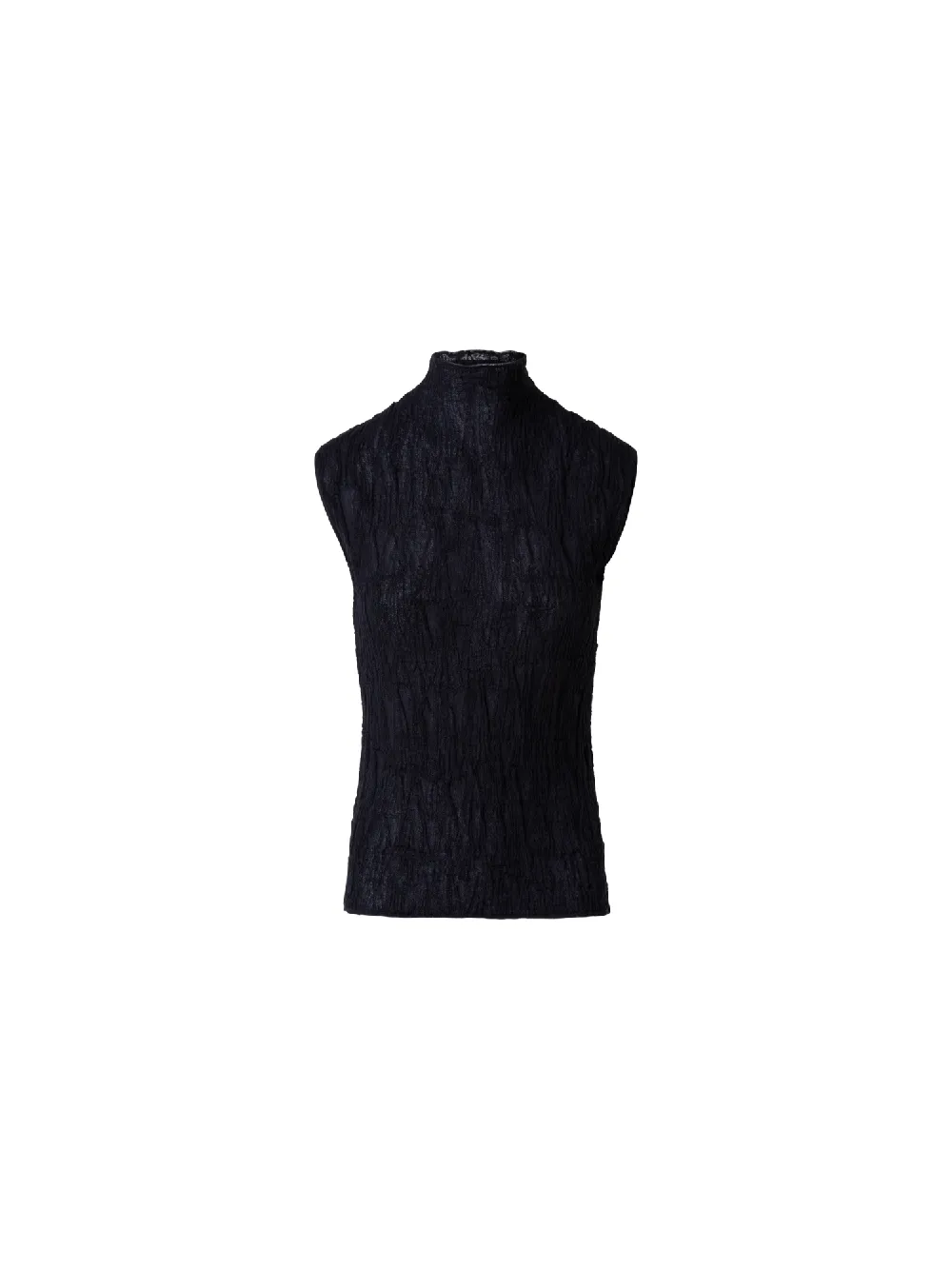 Cotton Blend Knit Top with Asagao 3D Jacquard